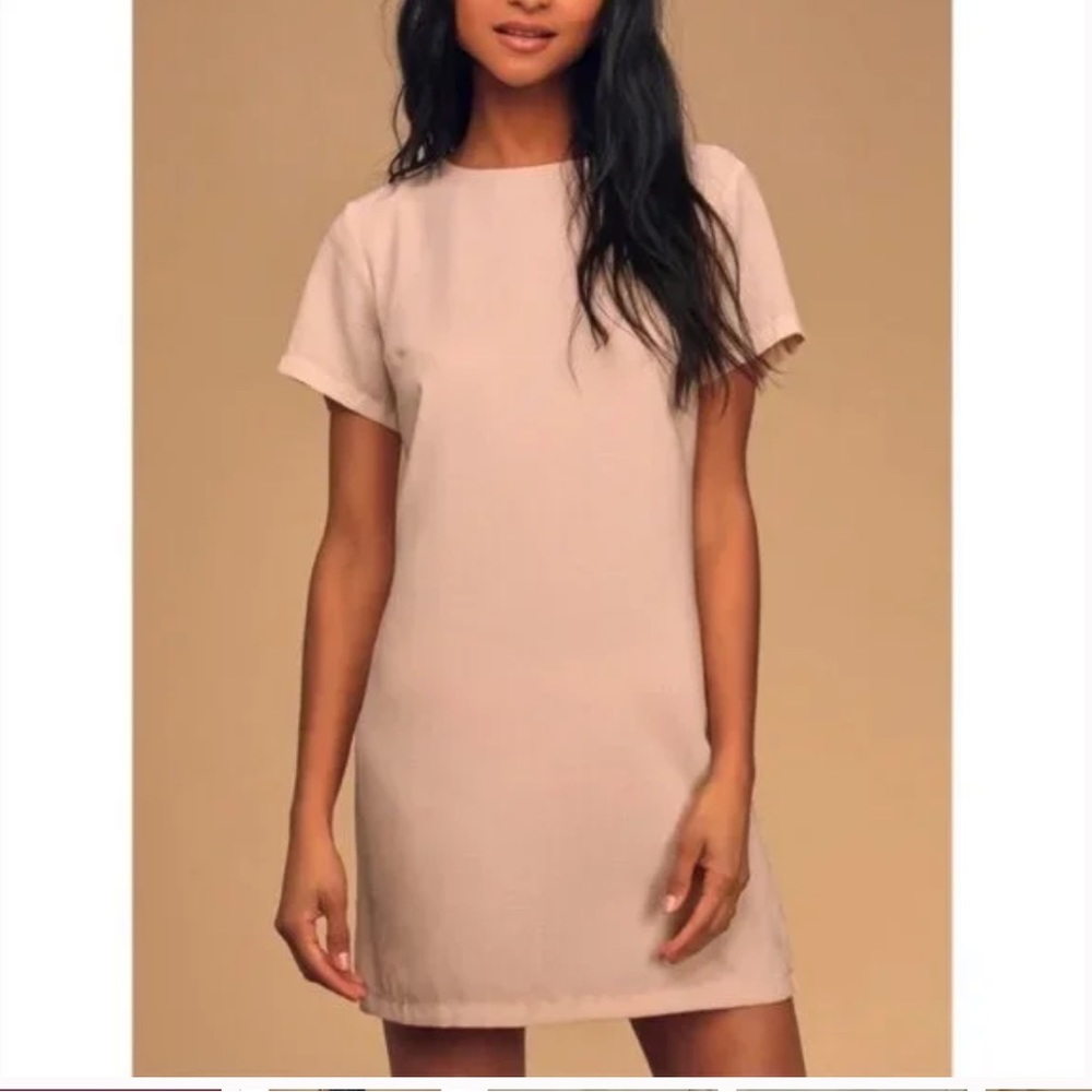 Lulu’s shift and shout blush pink dress nwt size medium